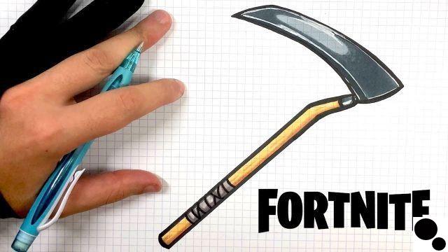 How to draw a fortnite pickaxe?